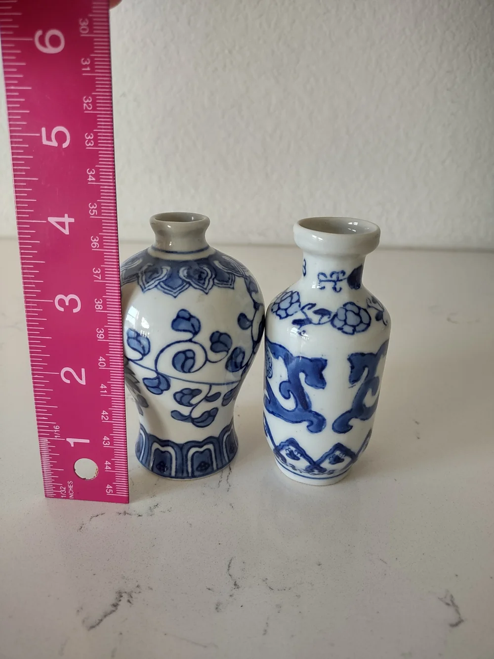 Blue and White Porcelain Mini Vases - Decorative Home Accents